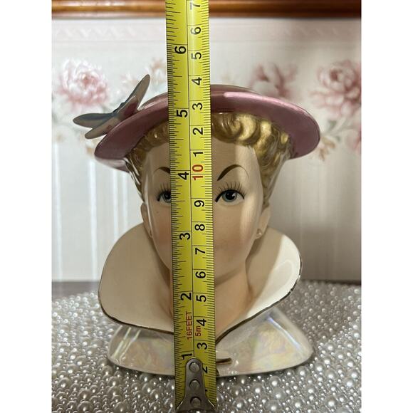 VINTAGE RELPO K1052A LADY HEAD VASE, *READ* - Picture 2 of 9